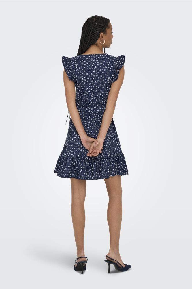 ONLHILLARY V NECK BELT DRESS CS OX 15360716 NIGHT SKY/ANN FLOWER